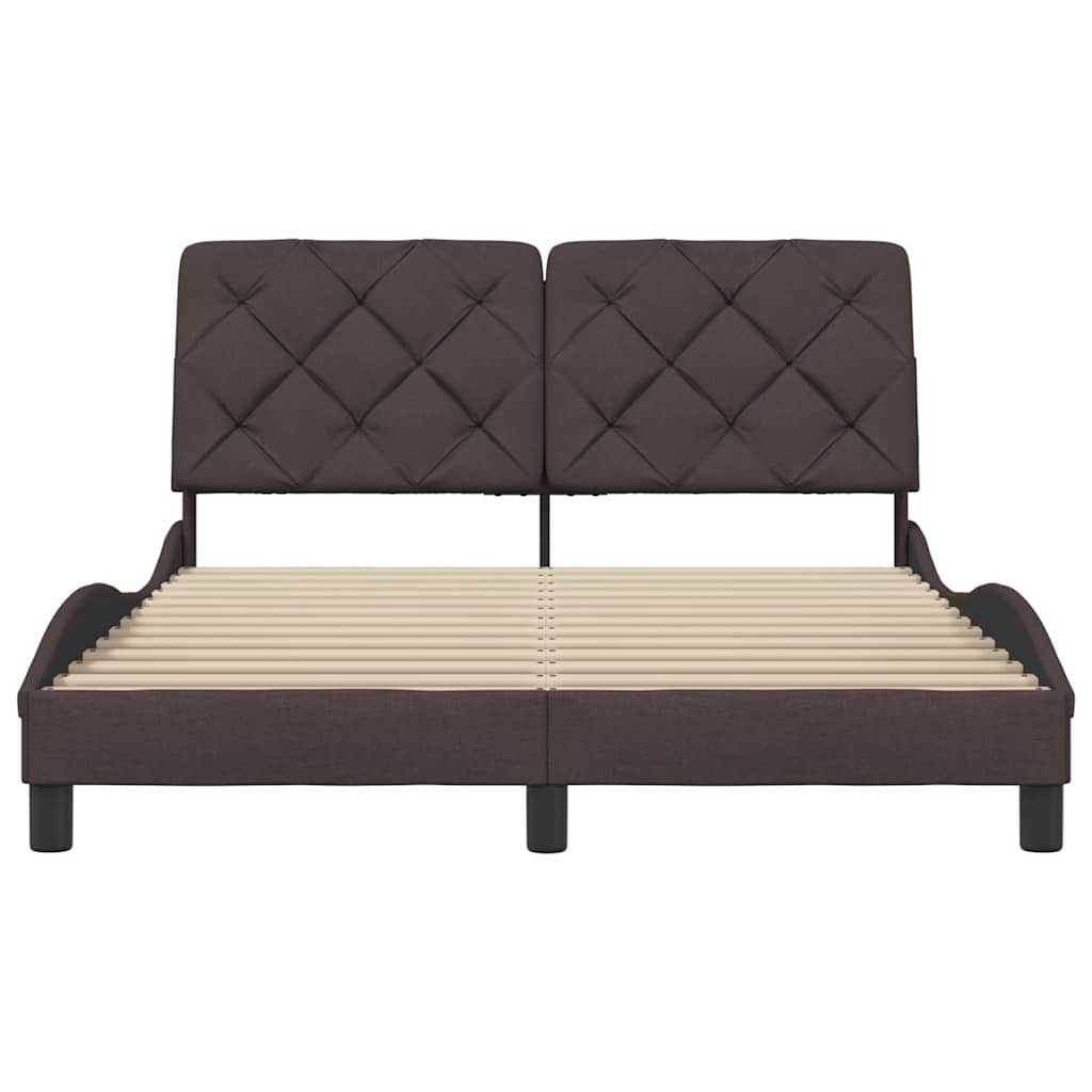 vidaXL Cadre de lit sans matelas Marron foncé 140x200 cm Tissu