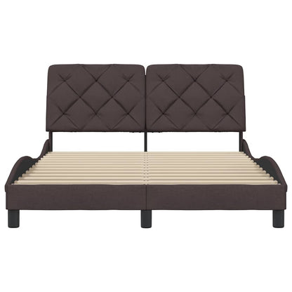 vidaXL Cadre de lit sans matelas Marron foncé 140x200 cm Tissu