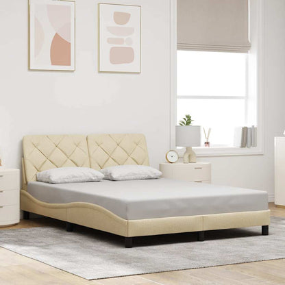 vidaXL Bettgestell ohne Matratze Creme 140x200 cm Stoff