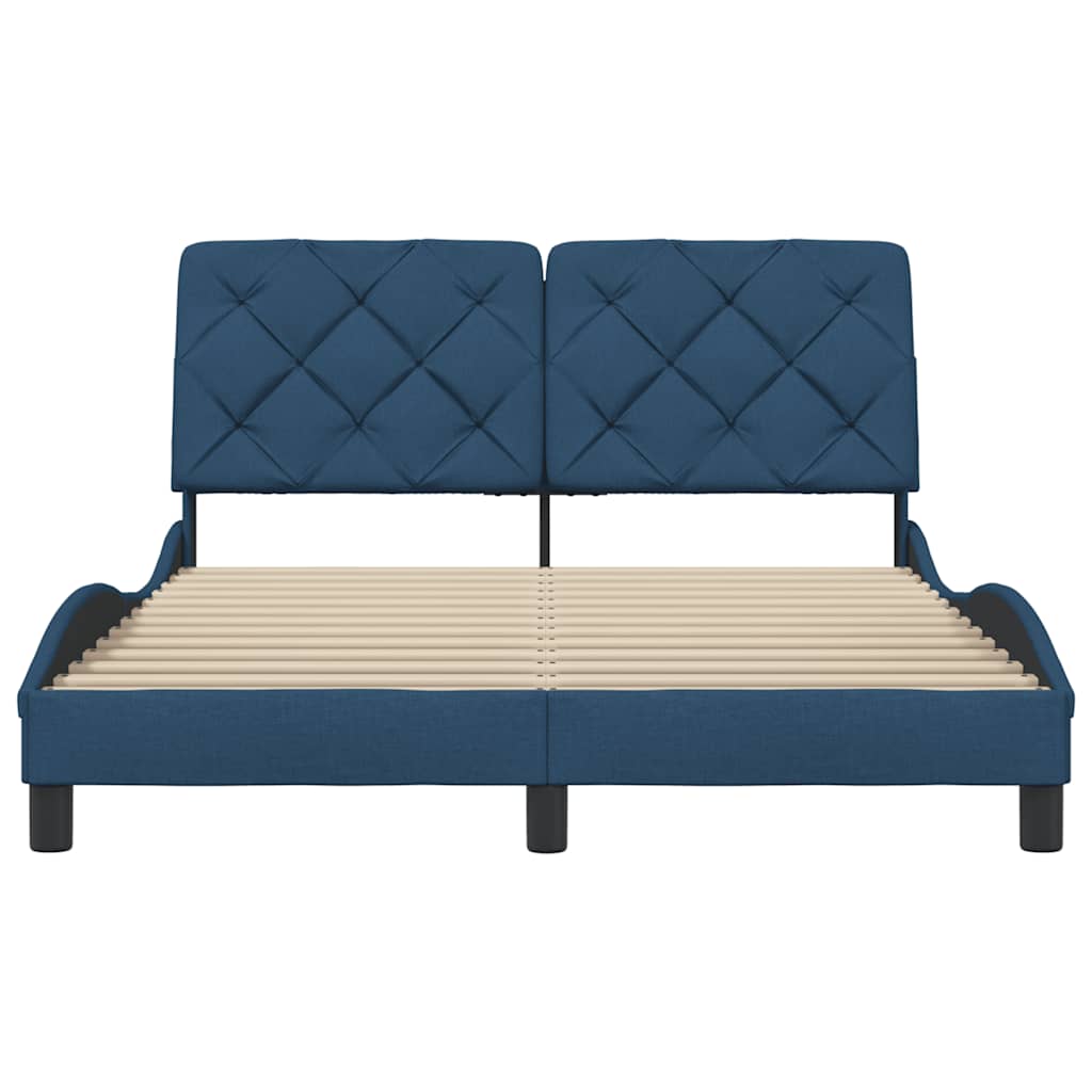 vidaXL Bettgestell ohne Matratze Blau 140x200 cm Stoff