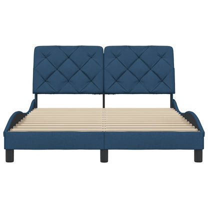 vidaXL Bettgestell ohne Matratze Blau 140x200 cm Stoff