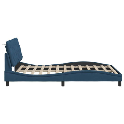 vidaXL Bettgestell ohne Matratze Blau 140x200 cm Stoff