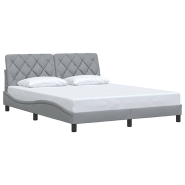 vidaXL Bettgestell ohne Matratze Hellgrau 160x200 cm Stoff