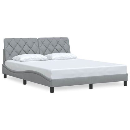vidaXL Bettgestell ohne Matratze Hellgrau 160x200 cm Stoff
