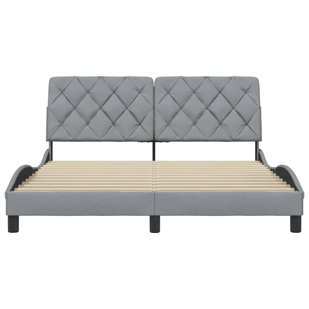 vidaXL Bettgestell ohne Matratze Hellgrau 160x200 cm Stoff