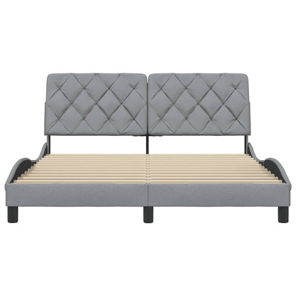 vidaXL Bettgestell ohne Matratze Hellgrau 160x200 cm Stoff