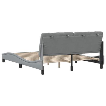 vidaXL Bettgestell ohne Matratze Hellgrau 160x200 cm Stoff