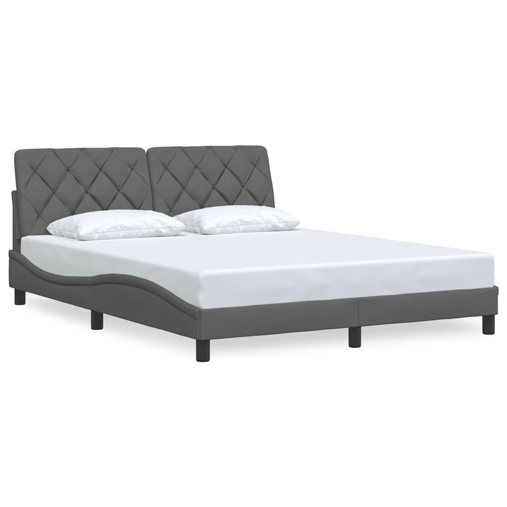 vidaXL Bettgestell ohne Matratze Dunkelgrau 160x200 cm Stoff