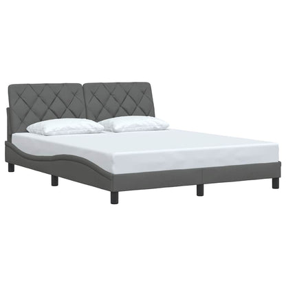 vidaXL Bettgestell ohne Matratze Dunkelgrau 160x200 cm Stoff