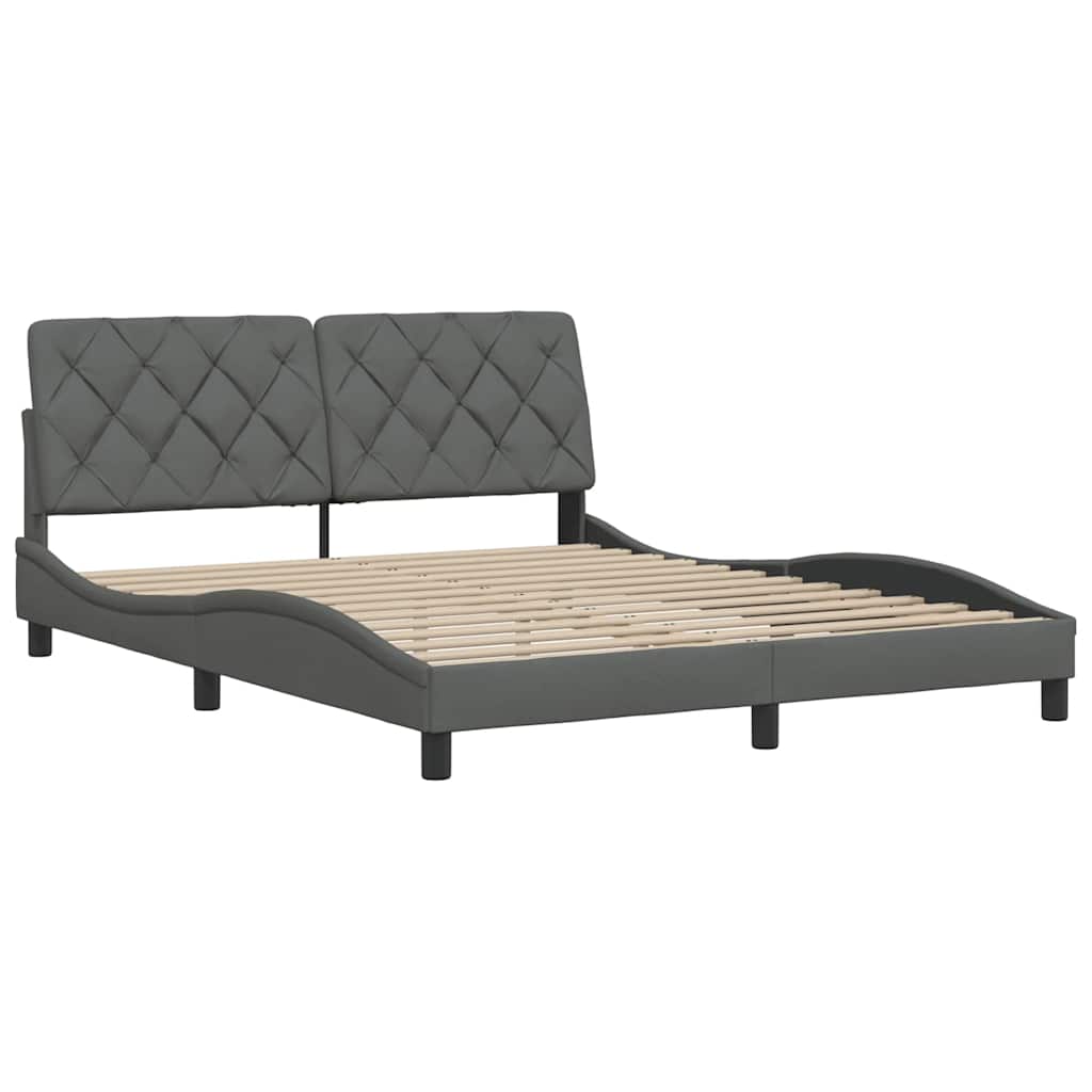 vidaXL Bettgestell ohne Matratze Dunkelgrau 160x200 cm Stoff