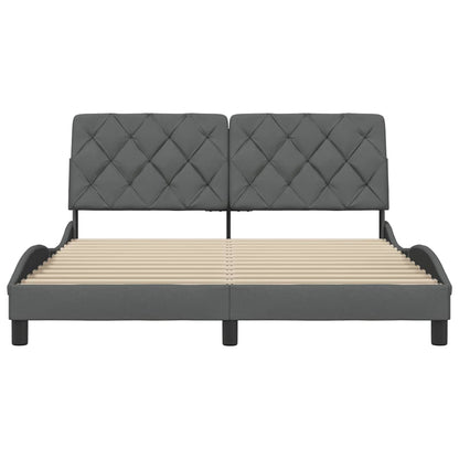 vidaXL Bettgestell ohne Matratze Dunkelgrau 160x200 cm Stoff