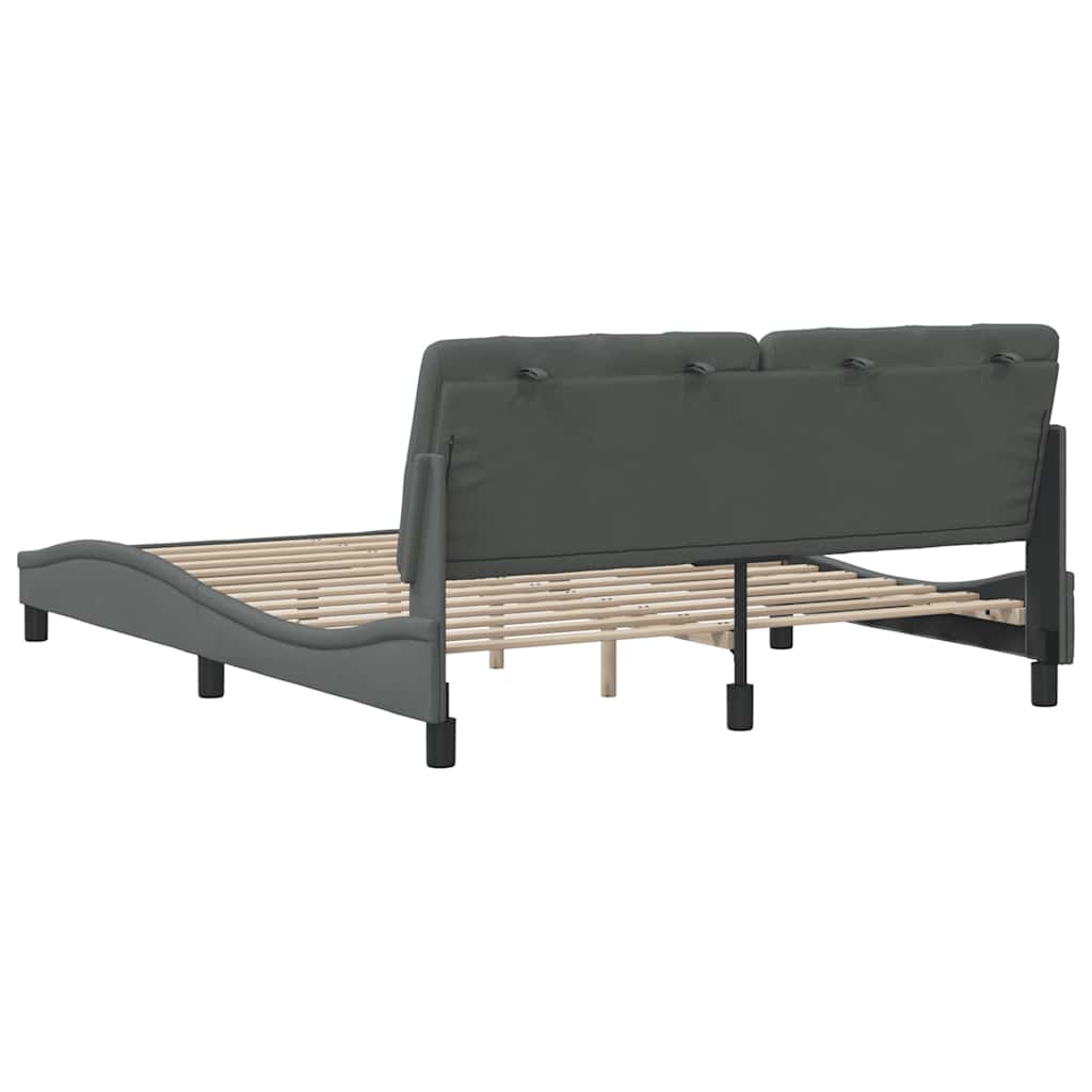 vidaXL Bettgestell ohne Matratze Dunkelgrau 160x200 cm Stoff