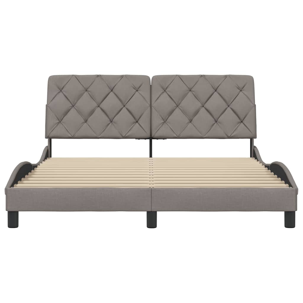 vidaXL Cadre de lit sans matelas Taupe 160x200 cm Tissu