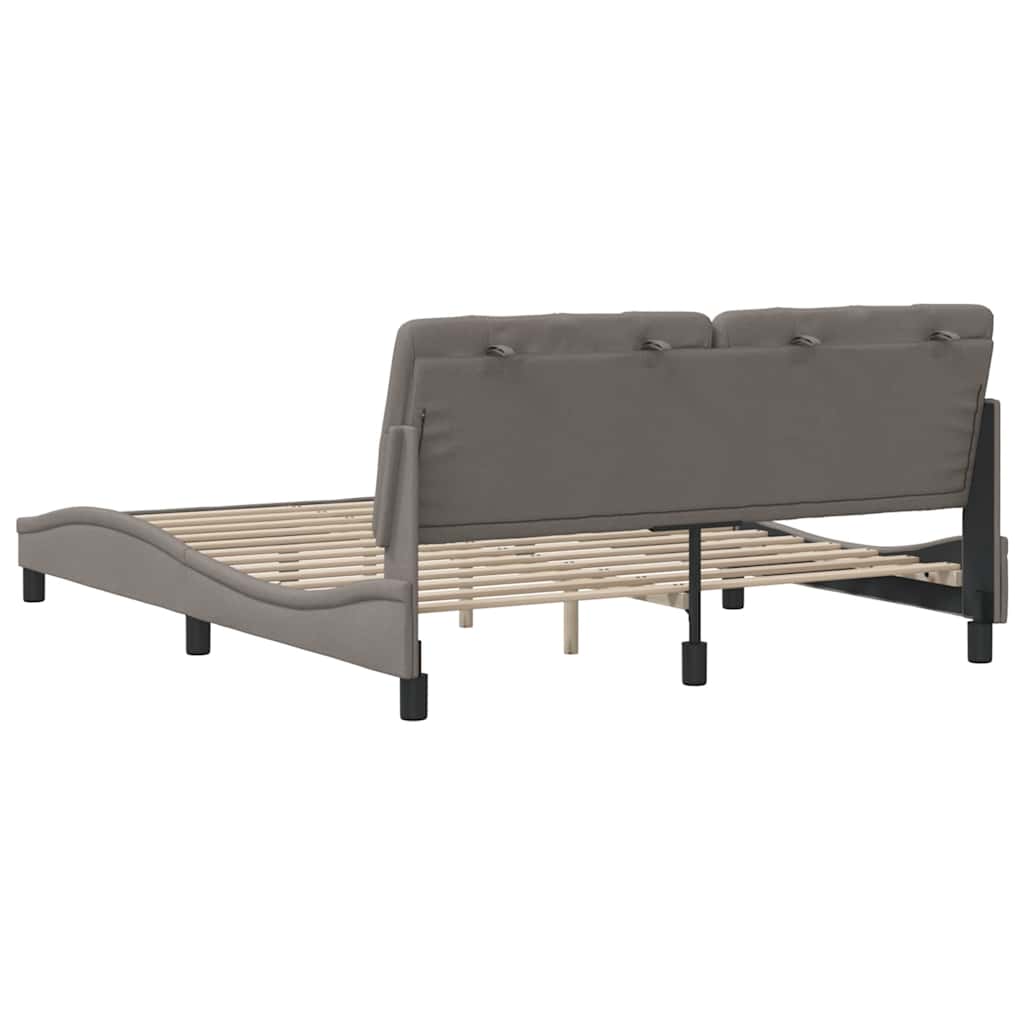 vidaXL Cadre de lit sans matelas Taupe 160x200 cm Tissu
