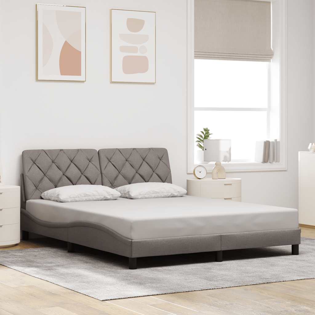 vidaXL Cadre de lit sans matelas Taupe 160x200 cm Tissu