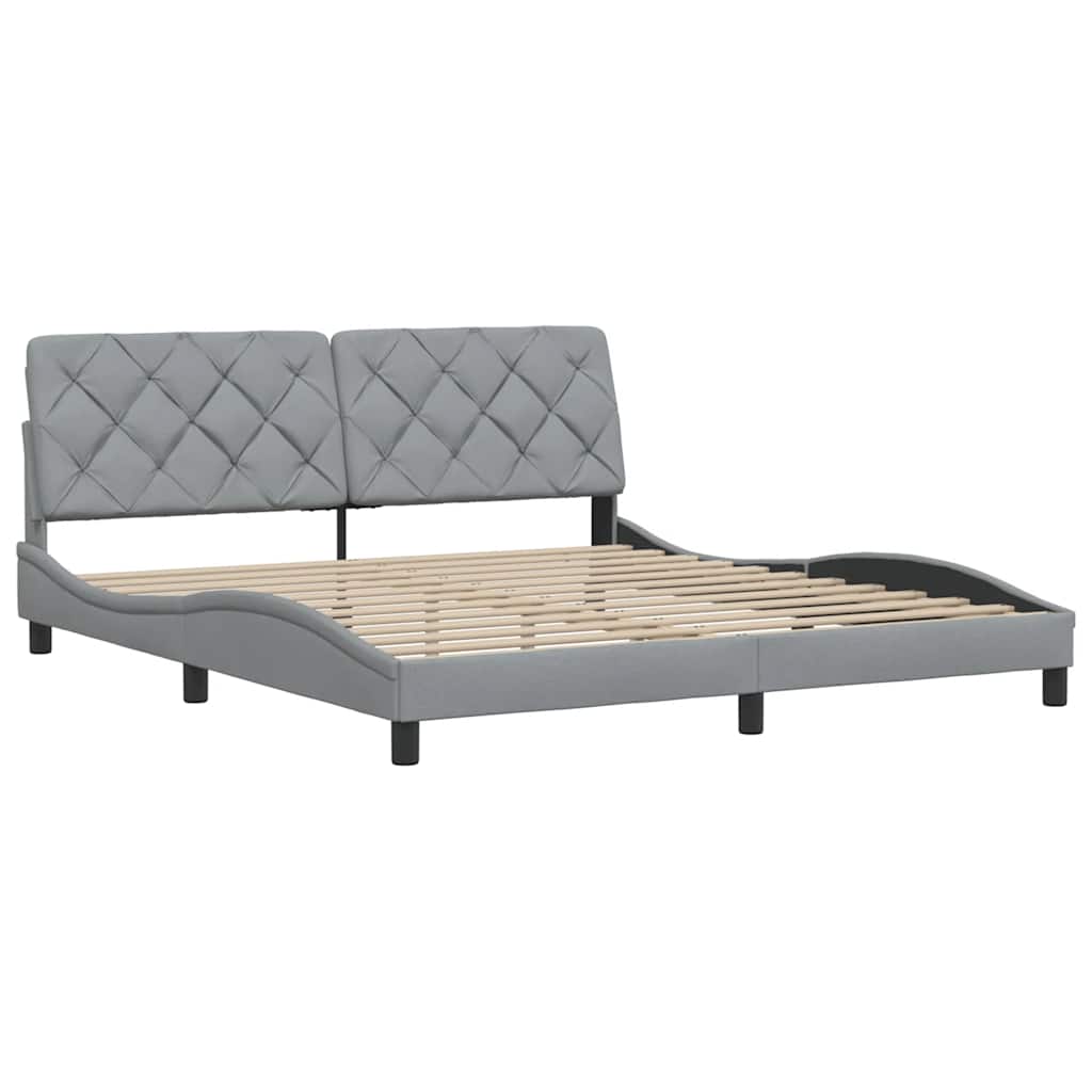 vidaXL Bettgestell ohne Matratze Hellgrau 180x200 cm Stoff