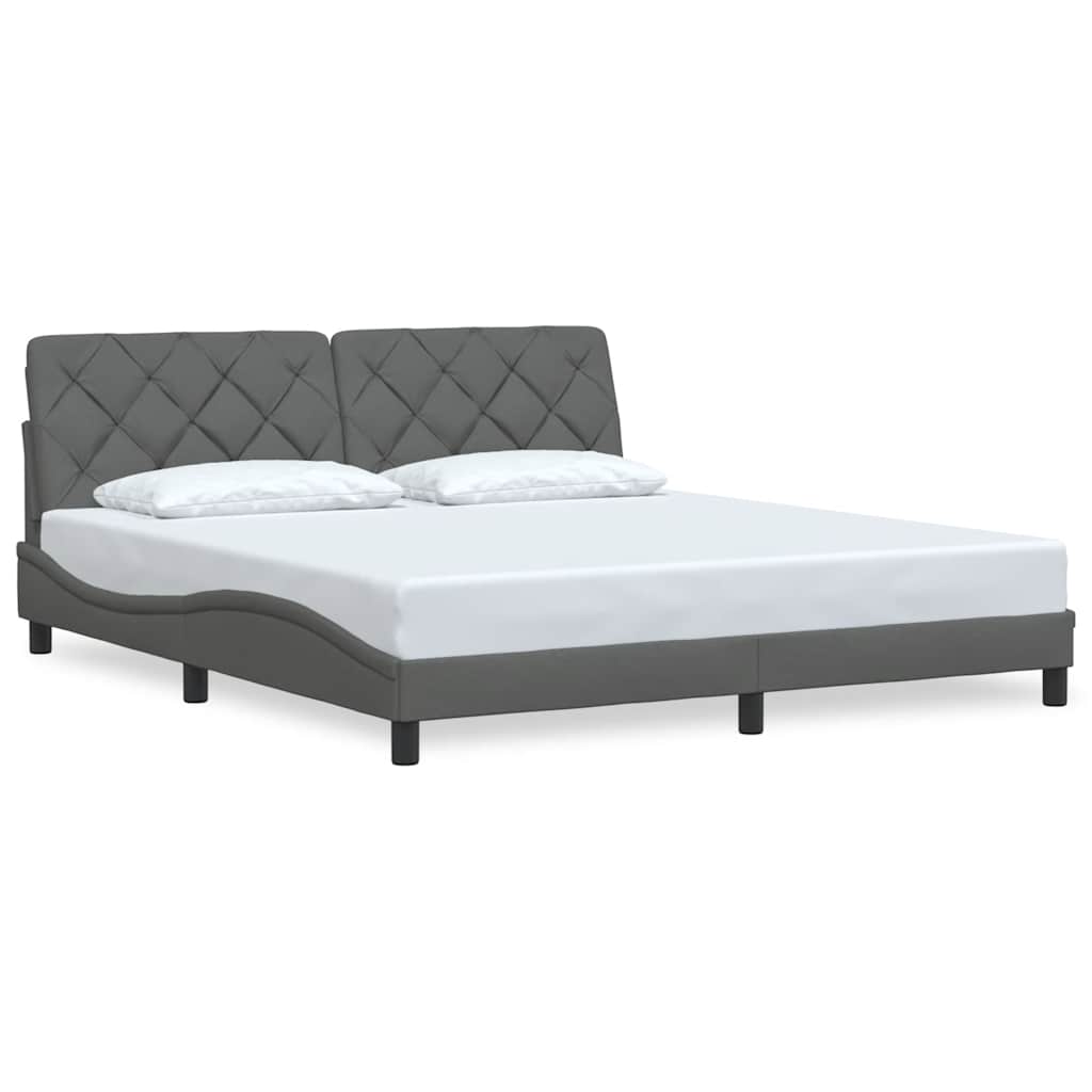 vidaXL Bettgestell ohne Matratze Dunkelgrau 180x200 cm Stoff