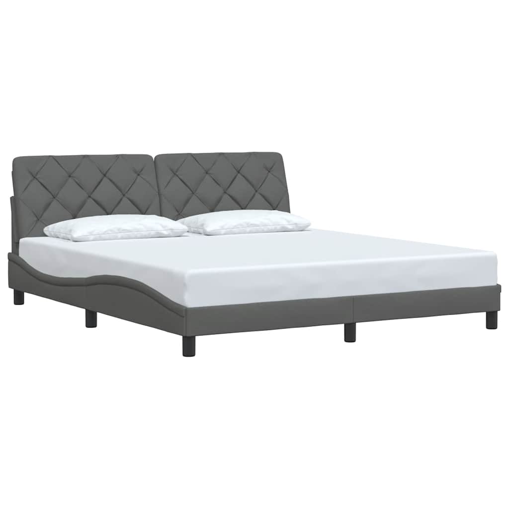 vidaXL Bettgestell ohne Matratze Dunkelgrau 180x200 cm Stoff