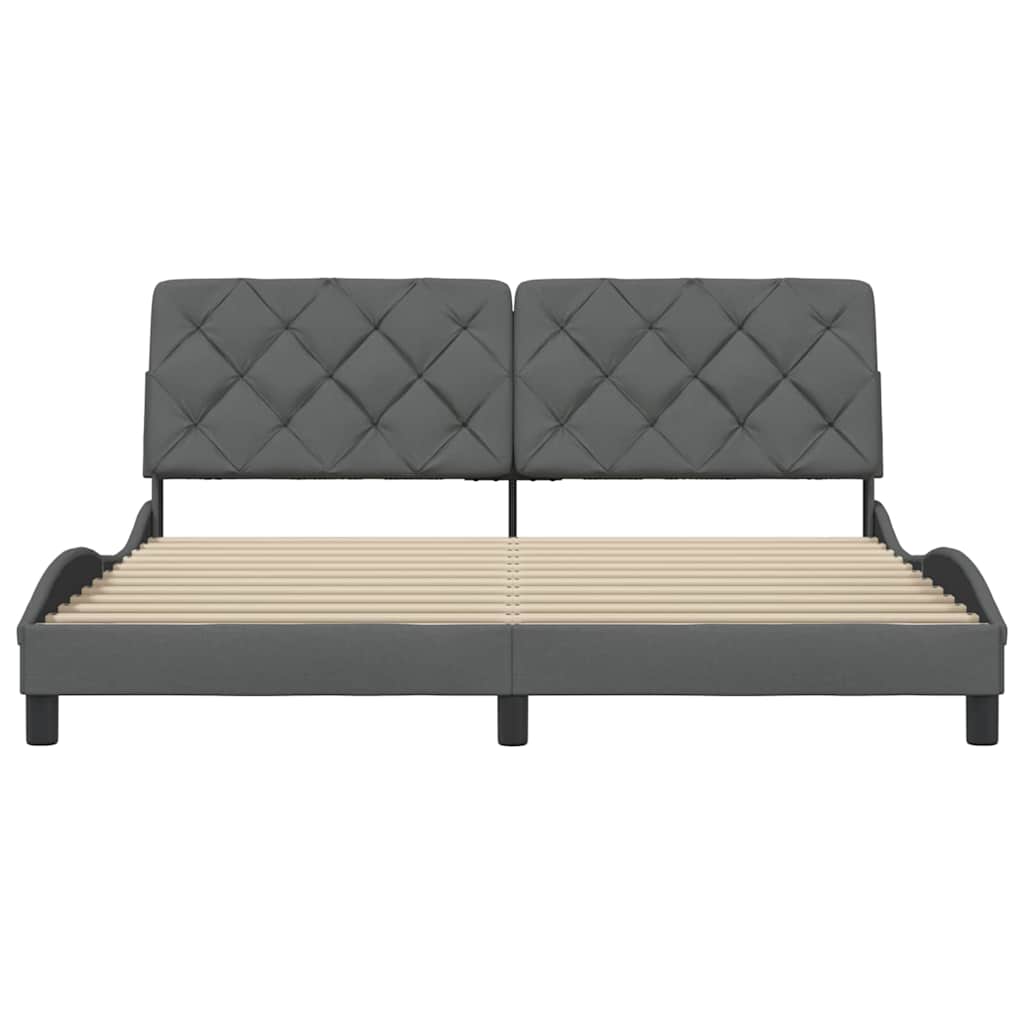 vidaXL Bettgestell ohne Matratze Dunkelgrau 180x200 cm Stoff