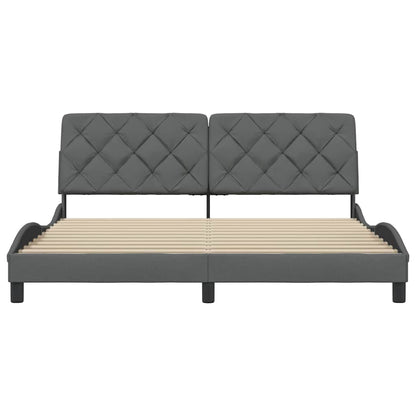 vidaXL Bettgestell ohne Matratze Dunkelgrau 180x200 cm Stoff