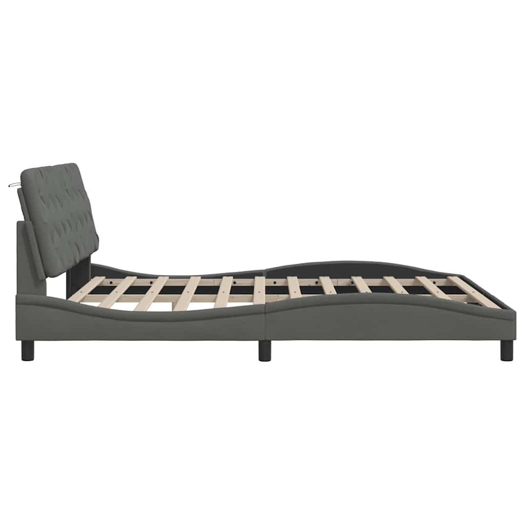vidaXL Bettgestell ohne Matratze Dunkelgrau 180x200 cm Stoff