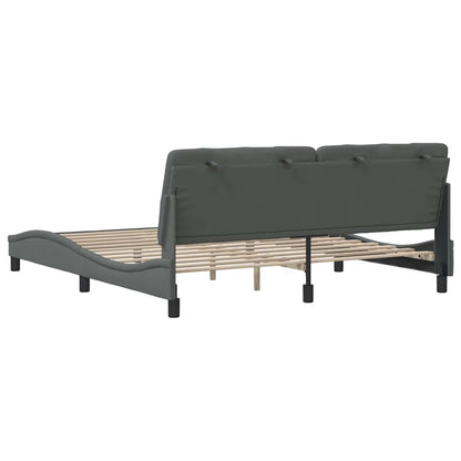 vidaXL Bettgestell ohne Matratze Dunkelgrau 180x200 cm Stoff
