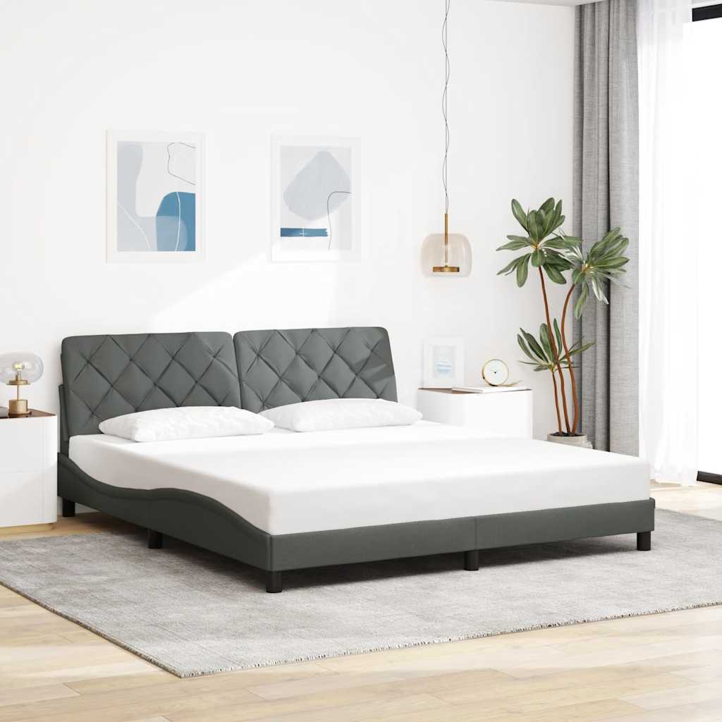 vidaXL Bettgestell ohne Matratze Dunkelgrau 180x200 cm Stoff