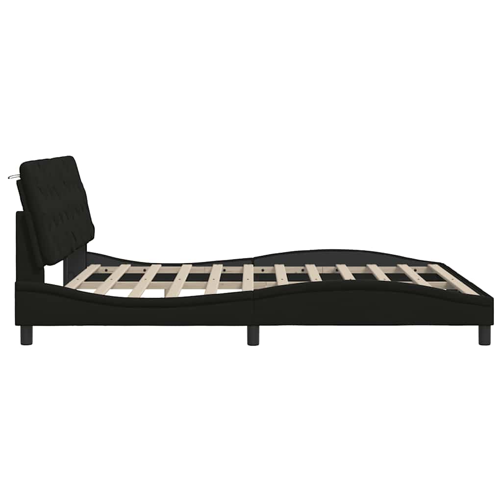 vidaXL Bettgestell ohne Matratze Schwarz 180x200 cm Stoff