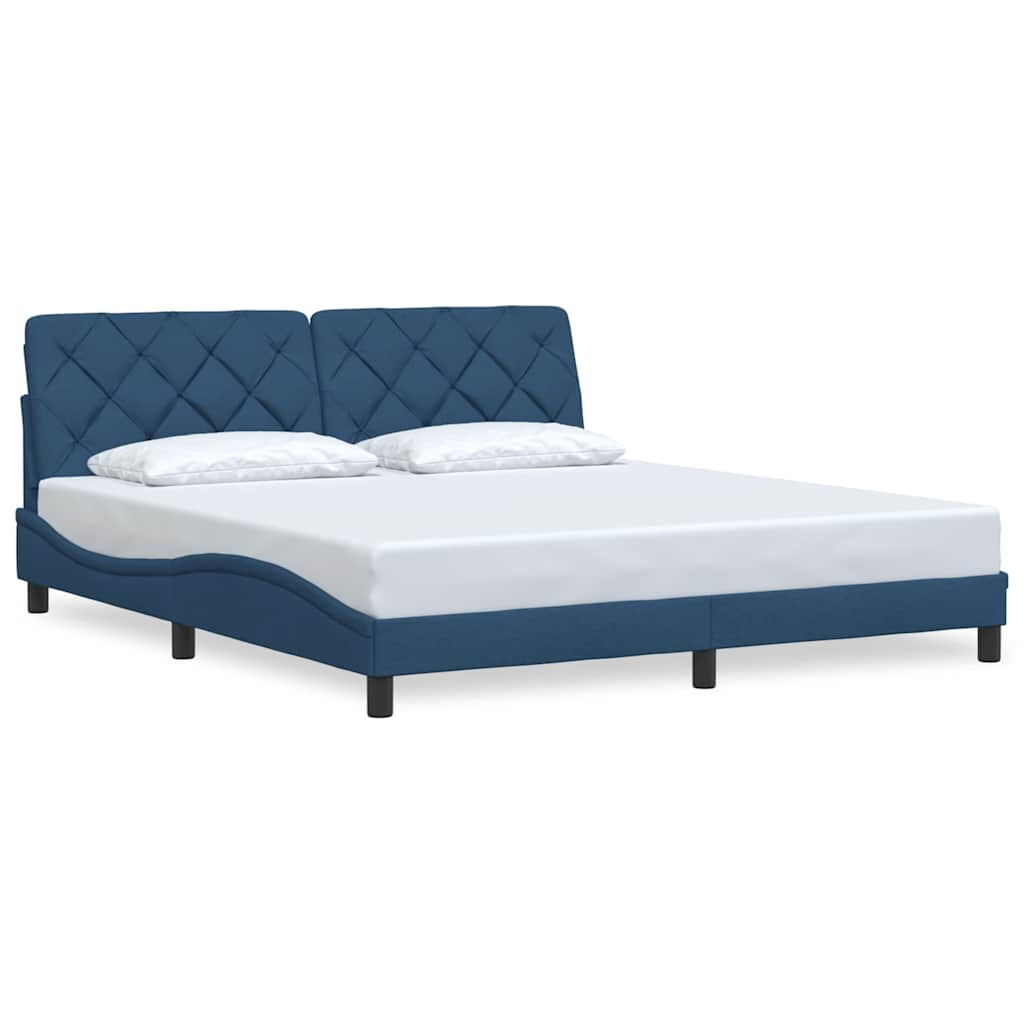 vidaXL Bettgestell ohne Matratze Blau 180x200 cm Stoff