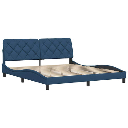 vidaXL Bettgestell ohne Matratze Blau 180x200 cm Stoff
