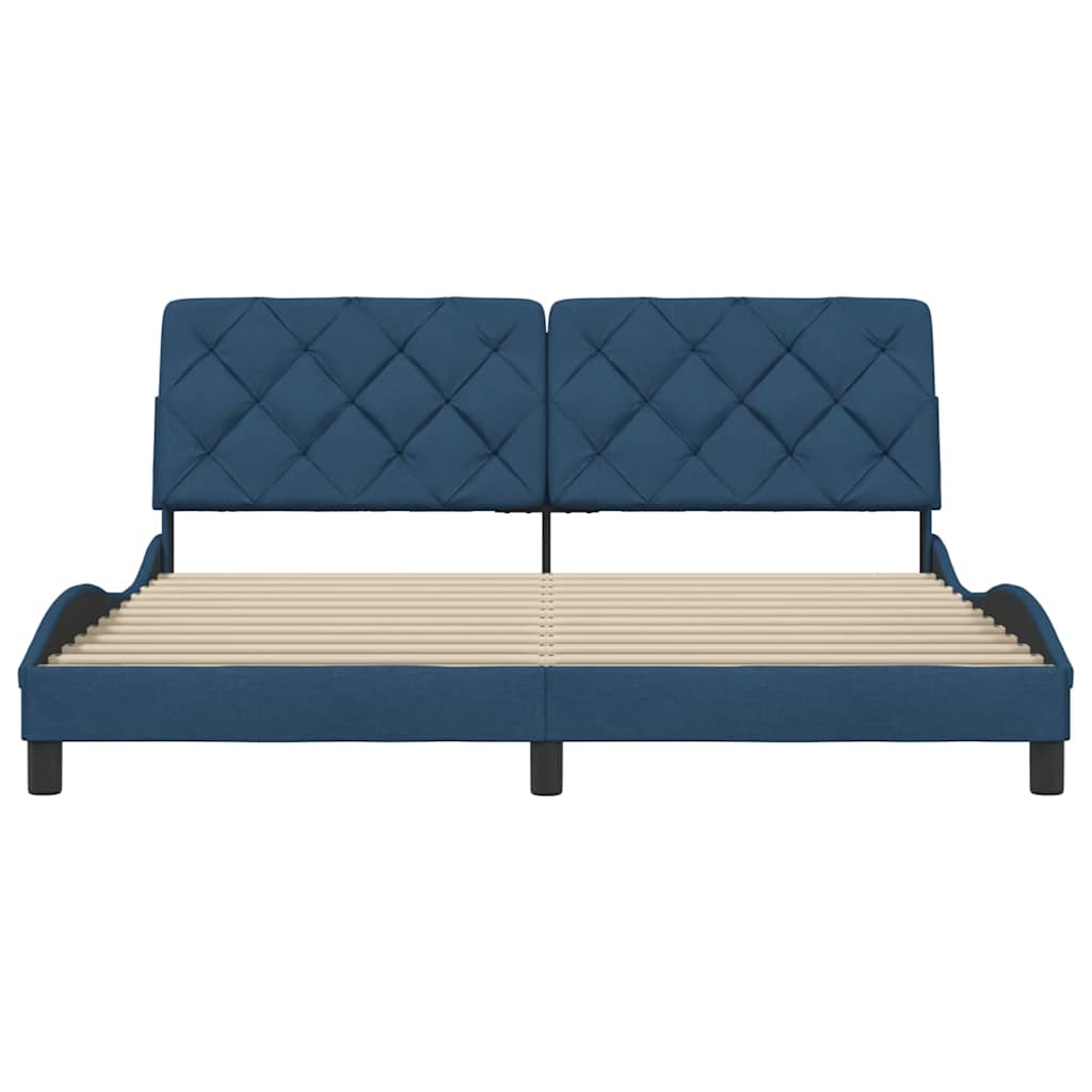 vidaXL Bettgestell ohne Matratze Blau 180x200 cm Stoff