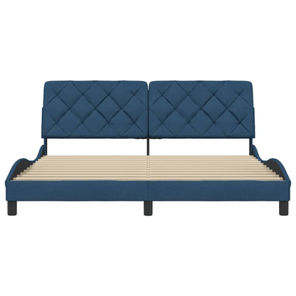 vidaXL Bettgestell ohne Matratze Blau 180x200 cm Stoff
