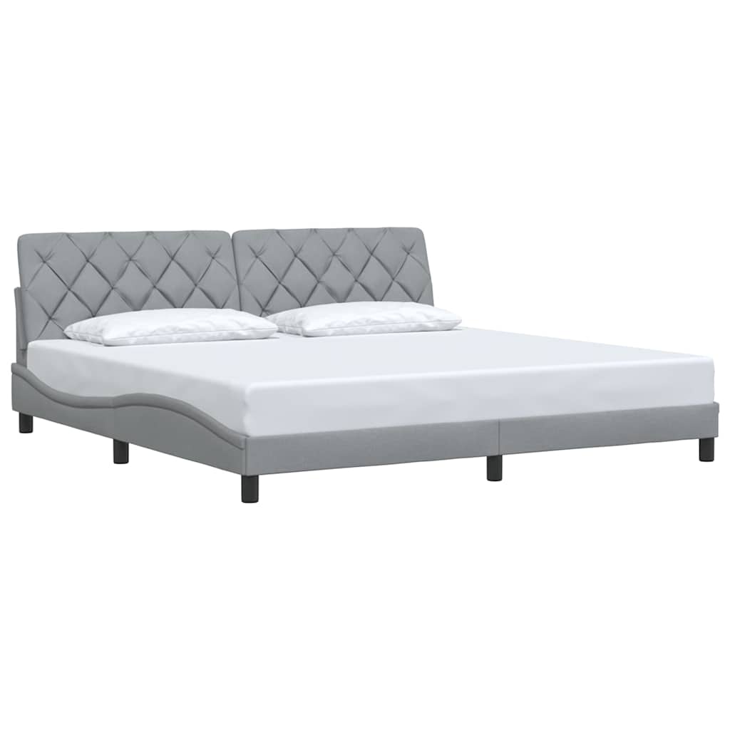 vidaXL Bettgestell ohne Matratze Hellgrau 200x200 cm Stoff