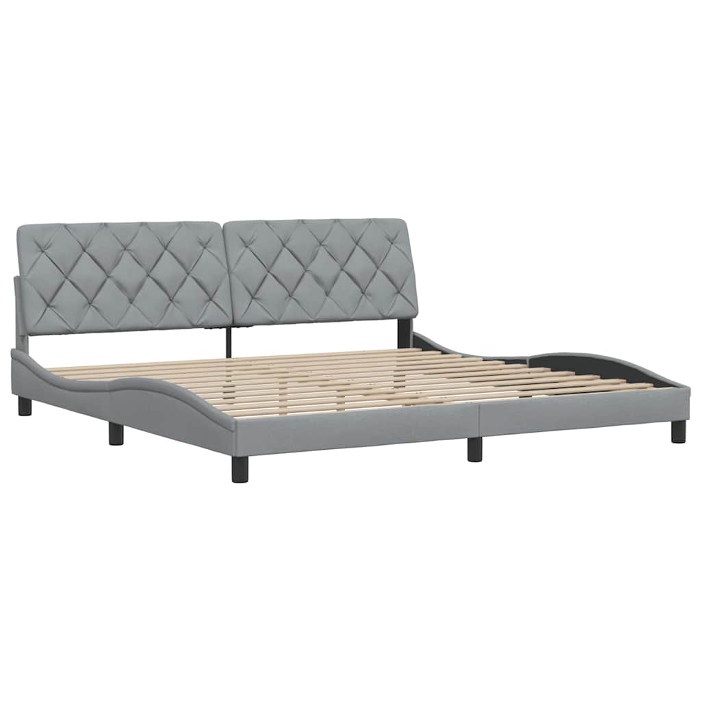 vidaXL Bettgestell ohne Matratze Hellgrau 200x200 cm Stoff