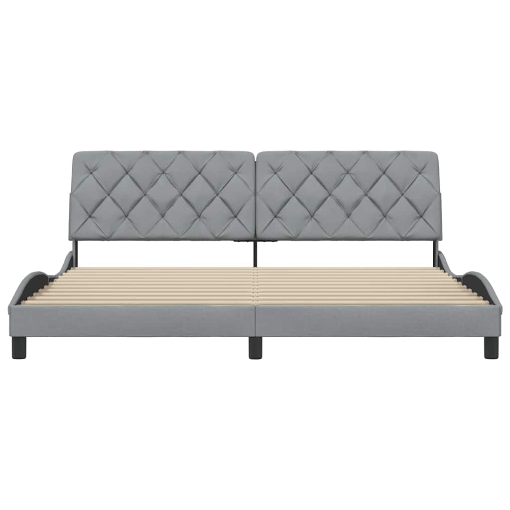 vidaXL Bettgestell ohne Matratze Hellgrau 200x200 cm Stoff