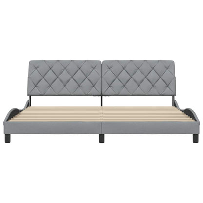 vidaXL Bettgestell ohne Matratze Hellgrau 200x200 cm Stoff