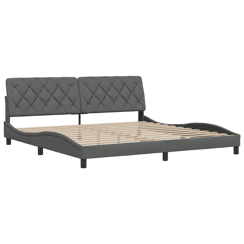 vidaXL Bettgestell ohne Matratze Dunkelgrau 200x200 cm Stoff