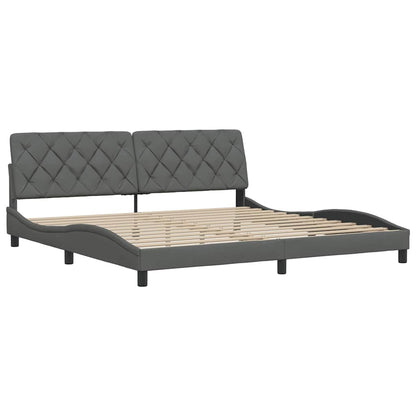 vidaXL Bettgestell ohne Matratze Dunkelgrau 200x200 cm Stoff