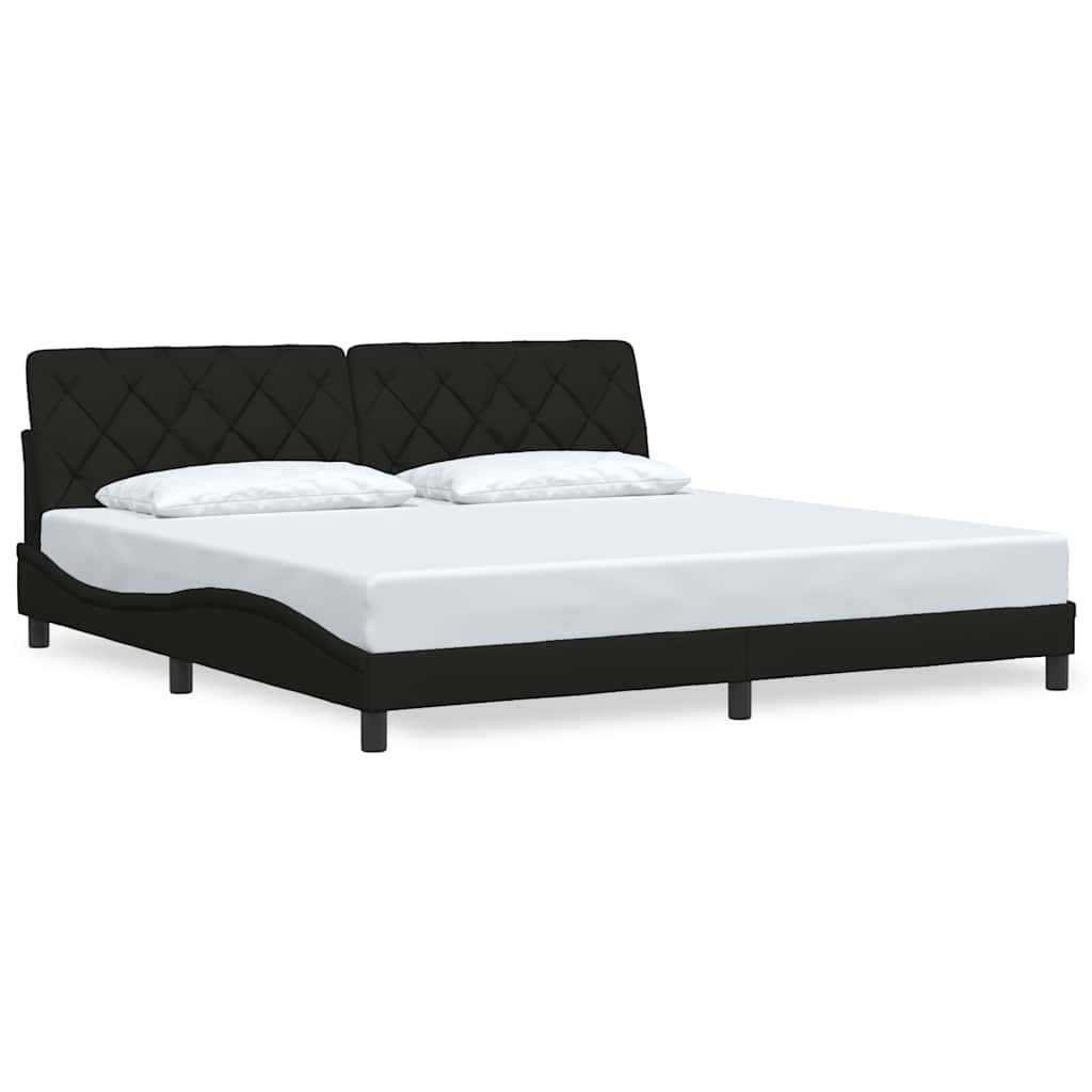 vidaXL Cadre de lit sans matelas Tissu Noir 200x200 cm