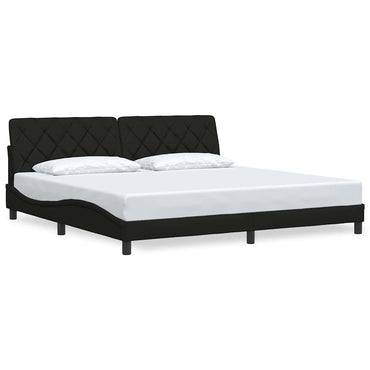 vidaXL Cadre de lit sans matelas Tissu Noir 200x200 cm