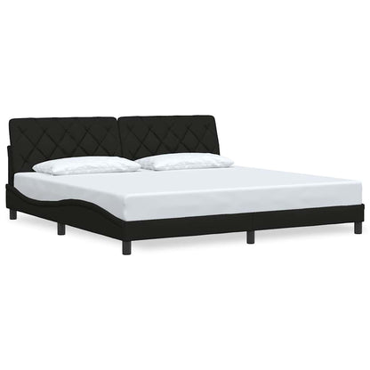 vidaXL Cadre de lit sans matelas Tissu Noir 200x200 cm