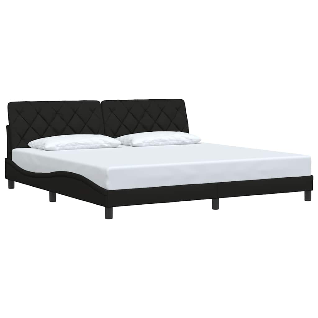 vidaXL Cadre de lit sans matelas Tissu Noir 200x200 cm