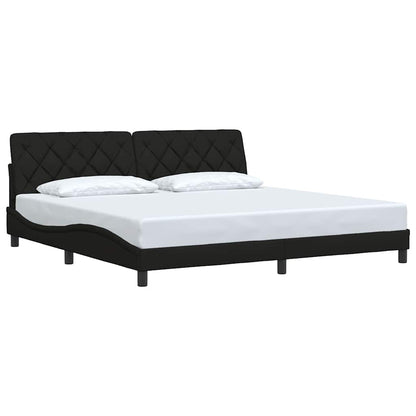 vidaXL Cadre de lit sans matelas Tissu Noir 200x200 cm