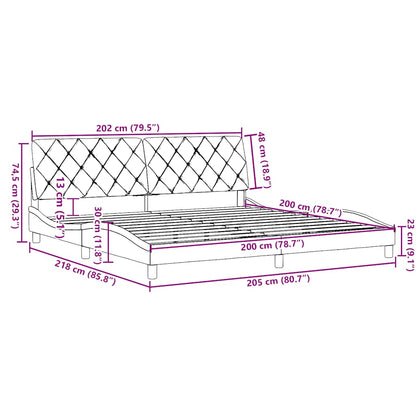 vidaXL Cadre de lit sans matelas Tissu Noir 200x200 cm
