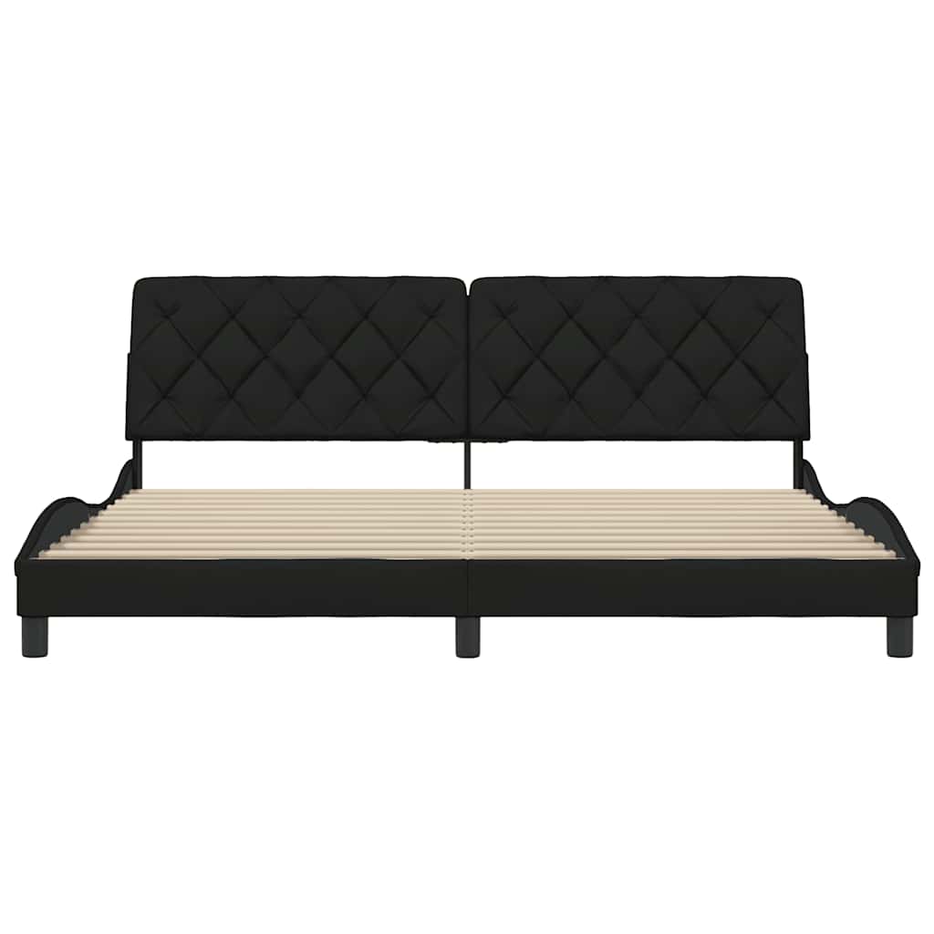 vidaXL Cadre de lit sans matelas Tissu Noir 200x200 cm