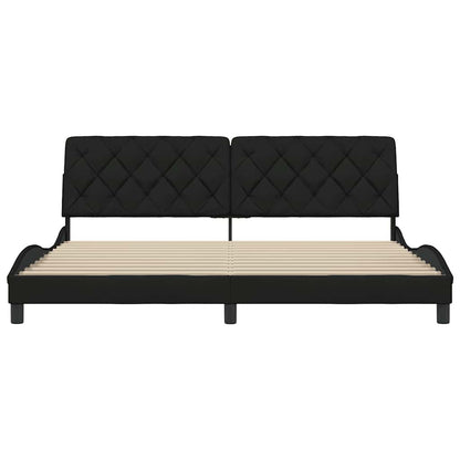 vidaXL Cadre de lit sans matelas Tissu Noir 200x200 cm