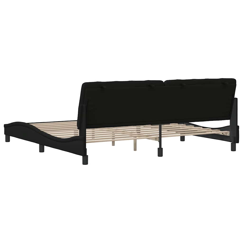 vidaXL Cadre de lit sans matelas Tissu Noir 200x200 cm