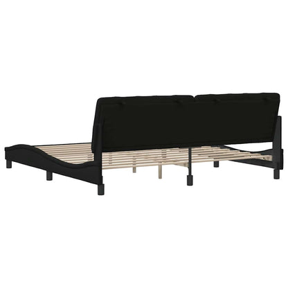 vidaXL Cadre de lit sans matelas Tissu Noir 200x200 cm