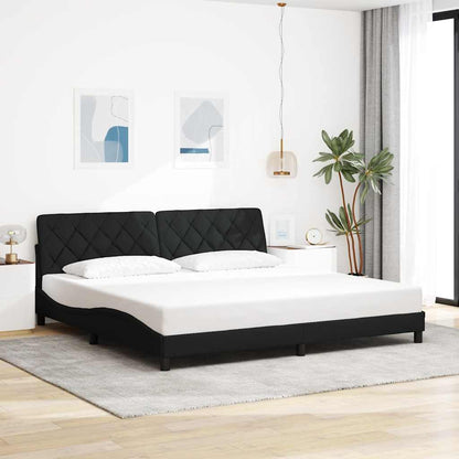 vidaXL Cadre de lit sans matelas Tissu Noir 200x200 cm