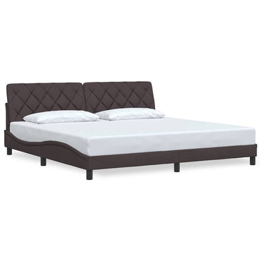 vidaXL Cadre de lit sans matelas Marron foncé 200x200 cm Tissu